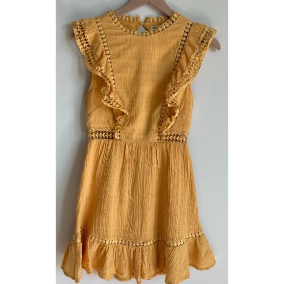 Saints + Secrets Selfie Leslie Reign Sleeveless Lace Up Back Dress Yellow XS - Picture 5 of 13
